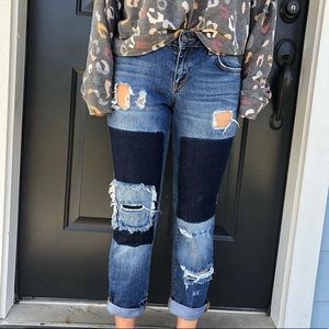 noisy may color blocked jeans